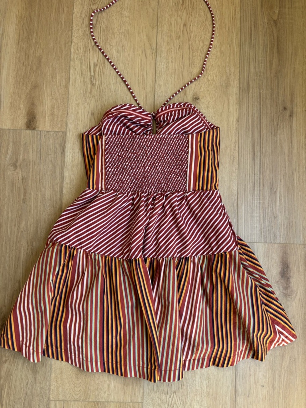 Emily Halter Mini Dress Stripped Summer Boho Size Medium Anthropologie - Picture 7 of 14